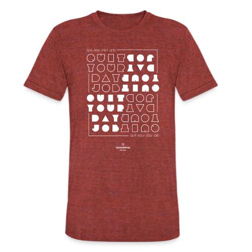 Quit upside white - Unisex Tri-Blend T-Shirt
