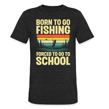 Funny Fishing Art For Men Women Kids Fishing Fish - Unisex Tri-Blend T-Shirt - heather black - Front - Brady (186cm)