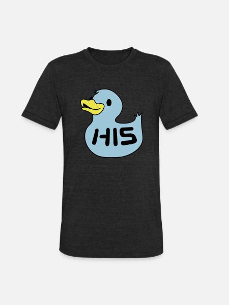 Rubber duckie his - Unisex Tri-Blend T-Shirt - heather black