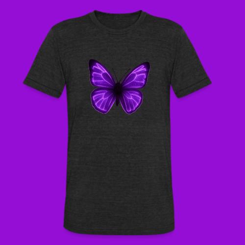 Neon Purple Butterfly - Unisex Tri-Blend T-Shirt