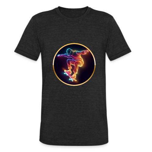 Skateboarding: Midnight Neon Skater - Unisex Tri-Blend T-Shirt