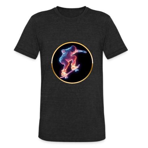 Skateboarding: Neon Skate Orbit - Unisex Tri-Blend T-Shirt