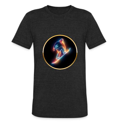 Golden Neon Snowboard - Unisex Tri-Blend T-Shirt