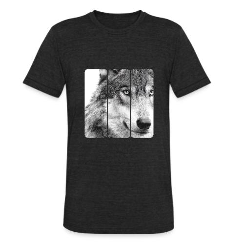 Wolf Face Triptych: Silent Alpha - Unisex Tri-Blend T-Shirt