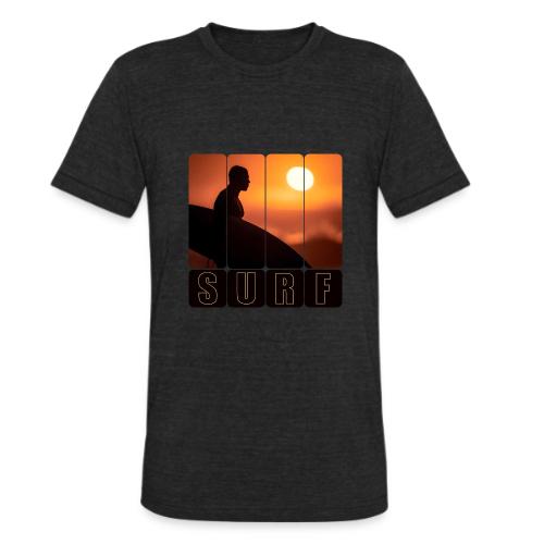 Surfing: Sunset Surf Panels - Unisex Tri-Blend T-Shirt