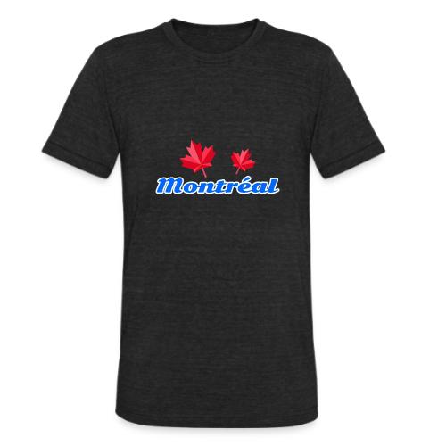 Montréal with two red maple leaves - Unisex Tri-Blend T-Shirt