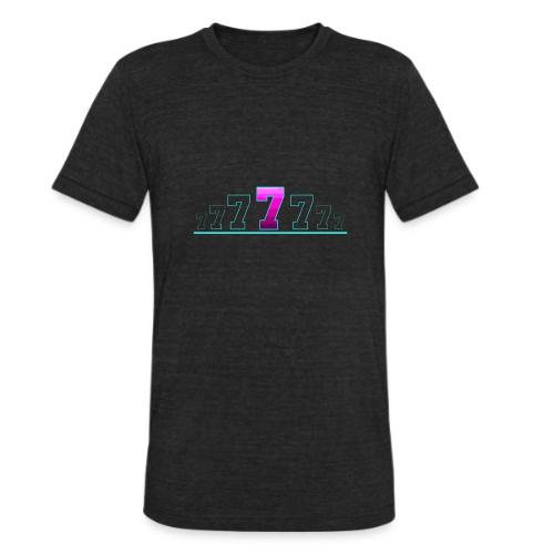 Number 7 in Magenta: Varsity Font - Unisex Tri-Blend T-Shirt