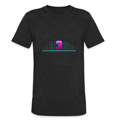Number 3 in Magenta: Varsity Font - Unisex Tri-Blend T-Shirt