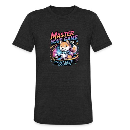 Cute Gamer Shiba Inu Level Up - Unisex Tri-Blend T-Shirt