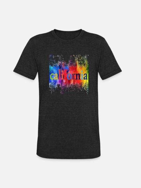 colour CALIFORNIA - Unisex Tri-Blend T-Shirt - heather black