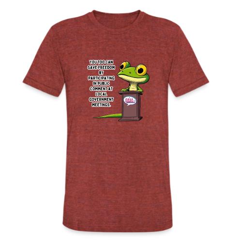 Public Comment Lizard Design - Unisex Tri-Blend T-Shirt