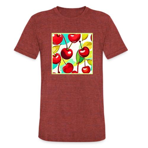 Vibrant Cherry Pattern - Unisex Tri-Blend T-Shirt