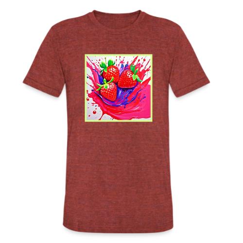 Vibrant Strawberry Splash - Unisex Tri-Blend T-Shirt