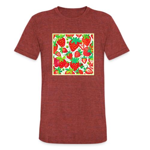 Strawberry Swirl Pattern - Unisex Tri-Blend T-Shirt