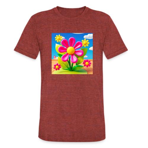 Pink Floral Peace | Sky & Nature Design - Unisex Tri-Blend T-Shirt