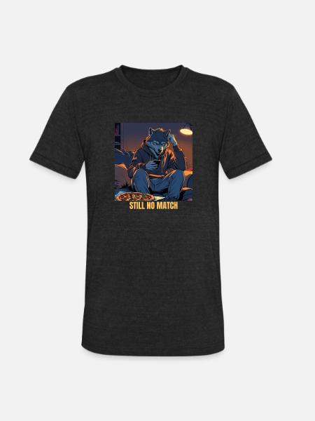 Lunar Swipe Blues - Unisex Tri-Blend T-Shirt - heather black