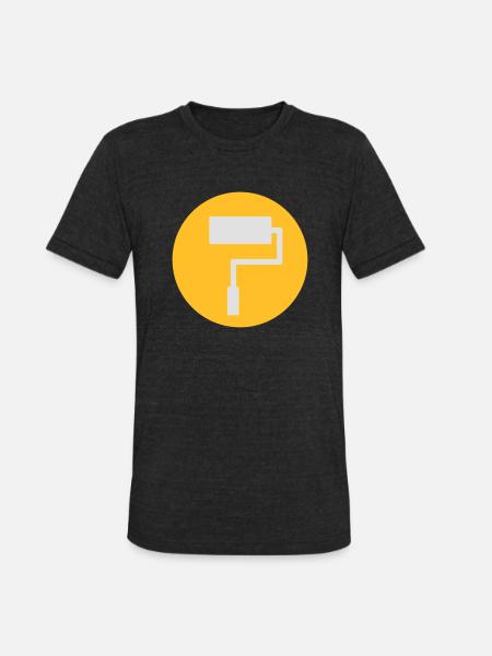 Paint Roller Symbol - Unisex Tri-Blend T-Shirt - heather black
