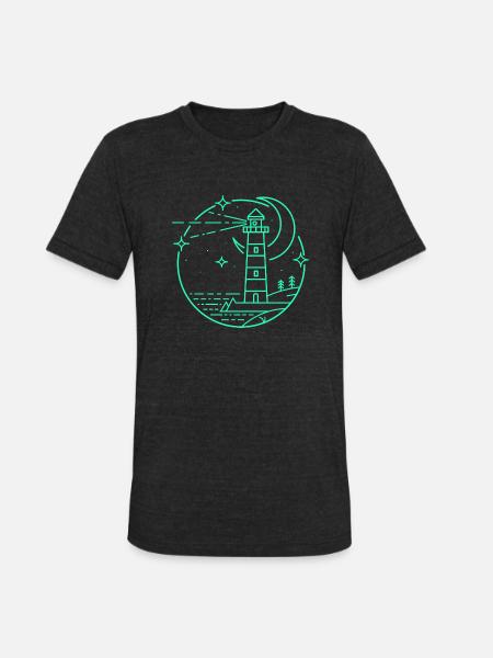 Light House - Unisex Tri-Blend T-Shirt - heather black