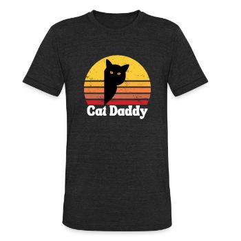 Cat Daddy - Unisex Tri-Blend T-Shirt - heather black - Front - Brady (186cm)