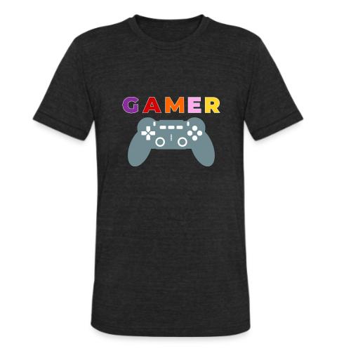 Colorful Gamer Controller Graphic - Unisex Tri-Blend T-Shirt