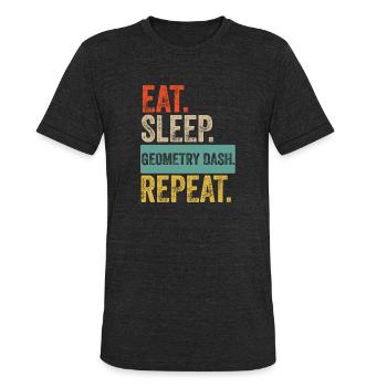 Eat sleep geometry dash repeat retro vintage - Unisex Tri-Blend T-Shirt - heather black - Front - Brady (186cm)