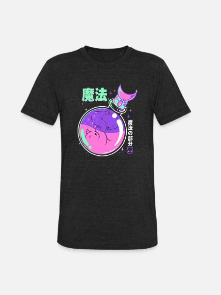 Poison Magicat - Unisex Tri-Blend T-Shirt - heather black