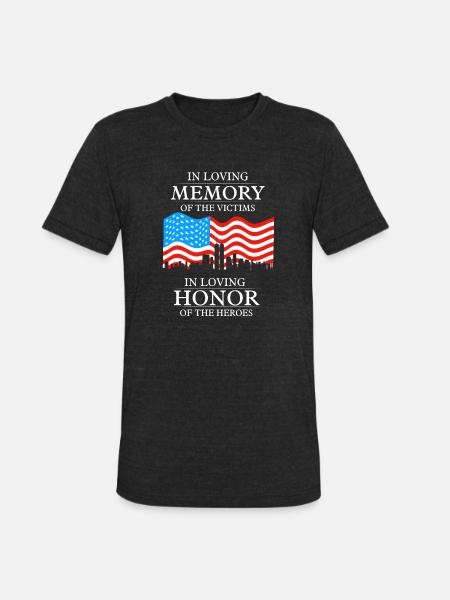 911 in loving memory - Unisex Tri-Blend T-Shirt - heather black