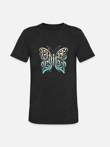 Flowing Elegance - Unisex Tri-Blend T-Shirt - heather black