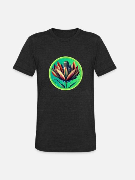 Blooming Microphone - Unisex Tri-Blend T-Shirt - heather black