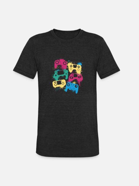 Joysticks - Unisex Tri-Blend T-Shirt - heather black