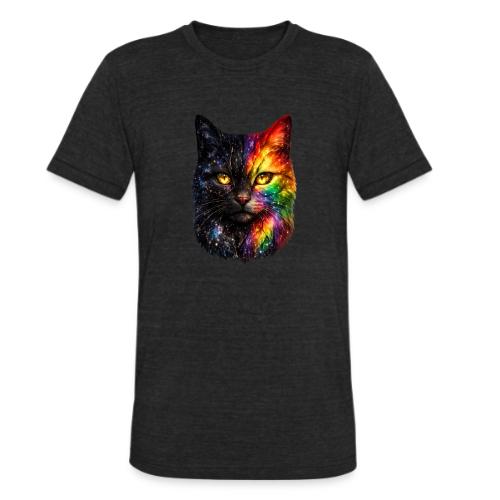 Cosmic Galaxy Rainbow Cat - Unisex Tri-Blend T-Shirt