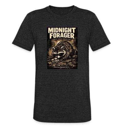 Midnight Forager Raccoon Mushroom Hunter - Unisex Tri-Blend T-Shirt