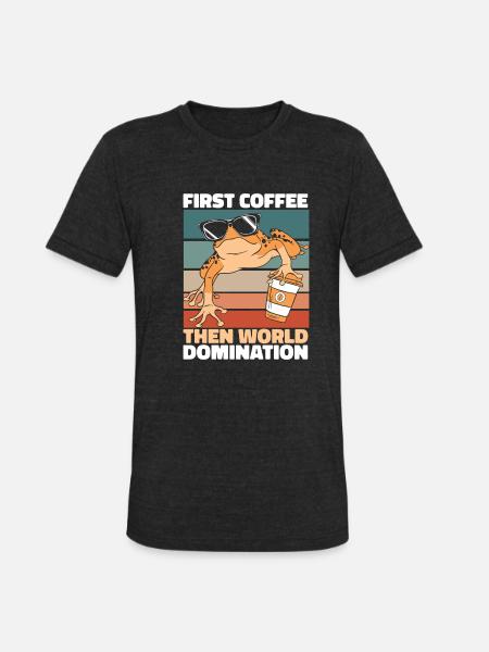 Poison Frog Coffee Sunglasses - Unisex Tri-Blend T-Shirt - heather black