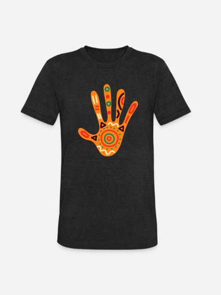 African Hand - Unisex Tri-Blend T-Shirt - heather black