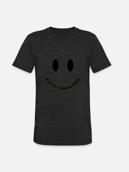 Keep smiling tshit - Unisex Tri-Blend T-Shirt - heather black