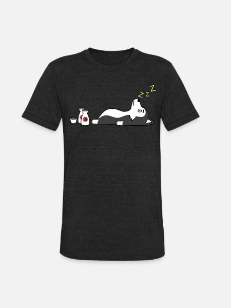Husky Sake Drunk - Unisex Tri-Blend T-Shirt - heather black