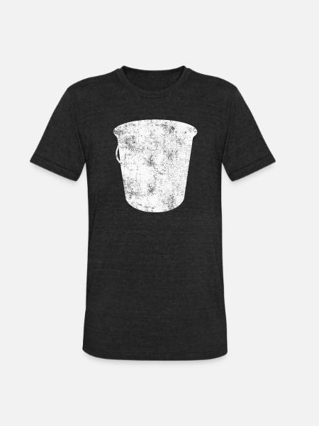 Pail Bucket Container - Unisex Tri-Blend T-Shirt - heather black