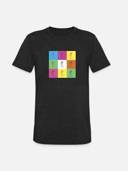 Microphone design - Unisex Tri-Blend T-Shirt - heather black