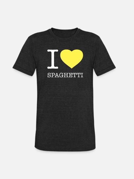 I LOVE SPAGHETTI - Unisex Tri-Blend T-Shirt - heather black