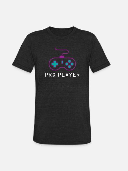 Pro Player Gamer - Unisex Tri-Blend T-Shirt - heather black