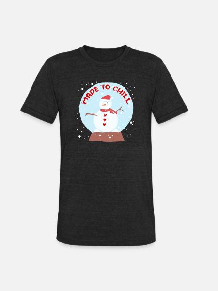 Snowman - Unisex Tri-Blend T-Shirt - heather black