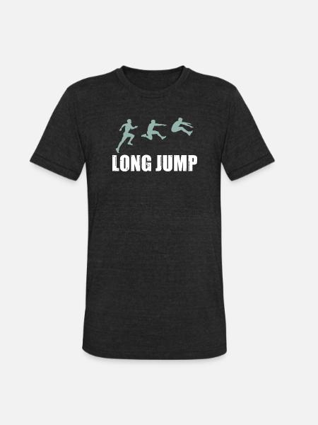 Long Jump Silhouettes - Unisex Tri-Blend T-Shirt - heather black