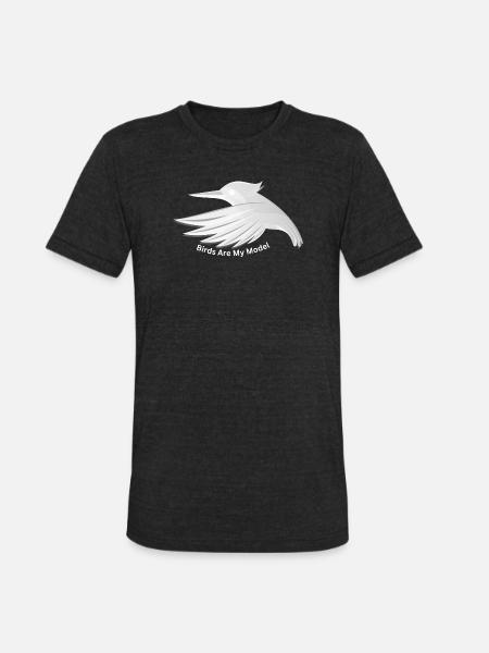 Birds_Are_My_Model - Unisex Tri-Blend T-Shirt - heather black