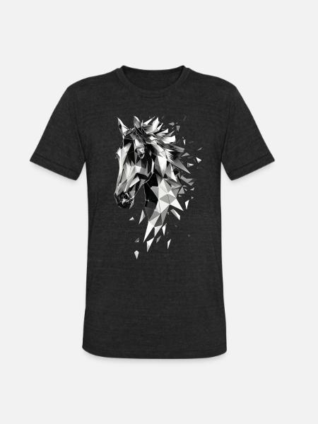 Horse - Unisex Tri-Blend T-Shirt - heather black
