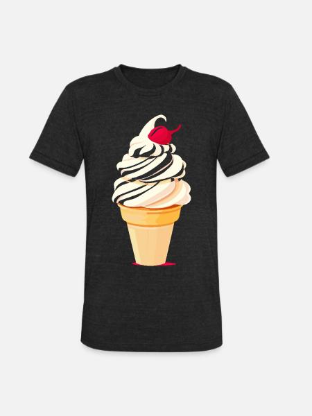 Ice Cream Cone Graphic - Unisex Tri-Blend T-Shirt - heather black