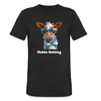 Moo Nothing Funny Cow Saying Farmer Farmer - Unisex Tri-Blend T-Shirt - heather black - Front - Brady (186cm)