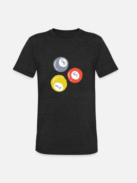 3 Billiards Ball - Unisex Tri-Blend T-Shirt - heather black