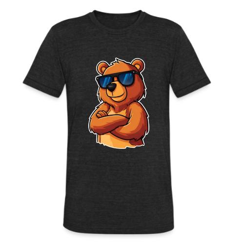Cool Bear Sunglasses Cartoon Design - Unisex Tri-Blend T-Shirt