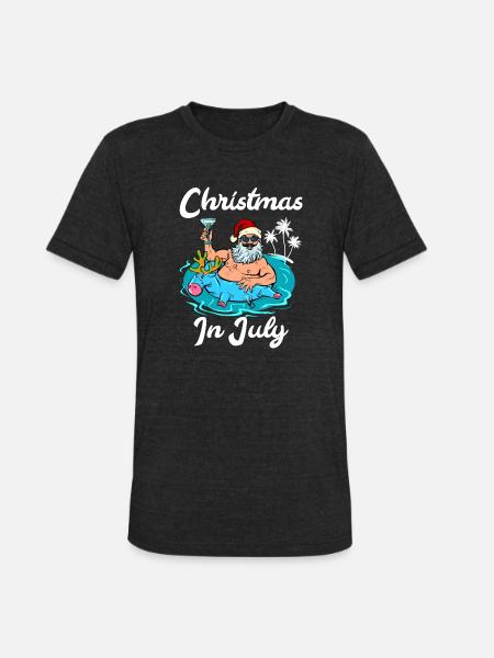 Christmas In July - Unisex Tri-Blend T-Shirt - heather black