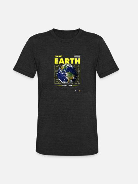 Planet Earth Streetwear - Unisex Tri-Blend T-Shirt - heather black